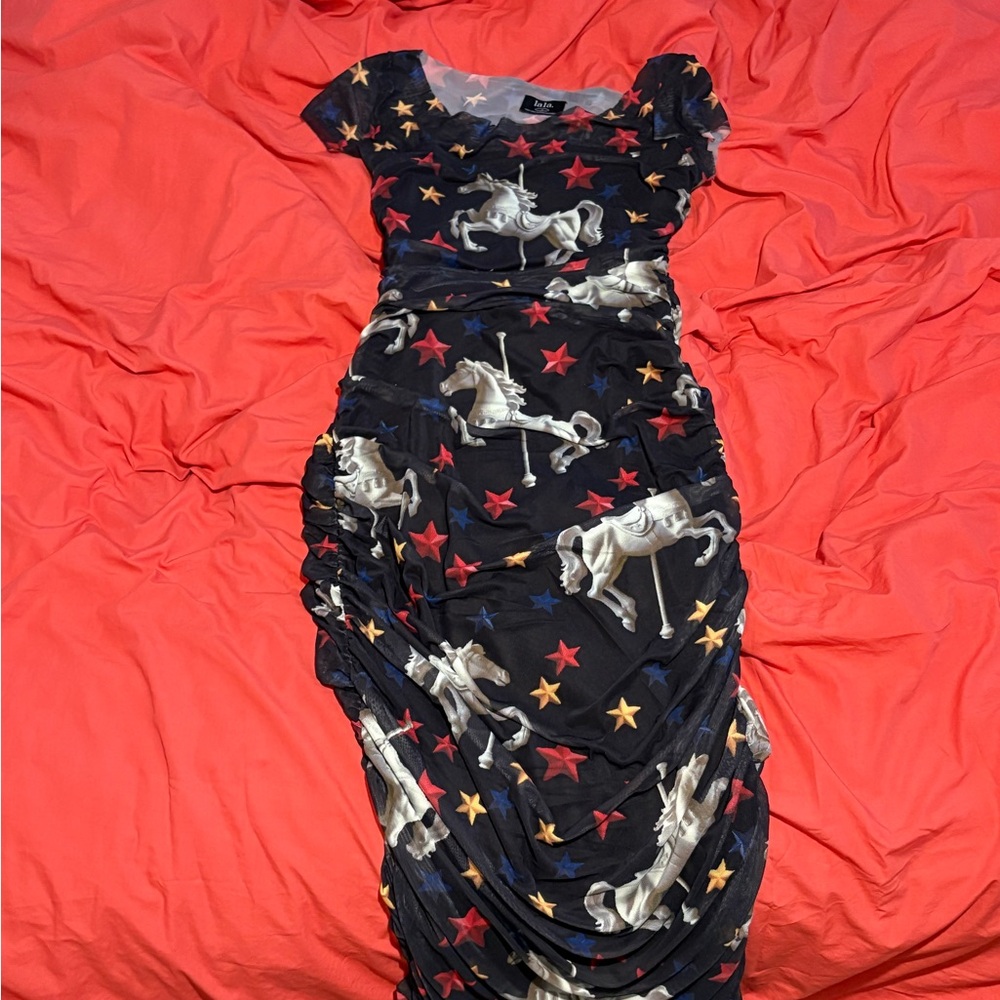 Dressed in LALA show pony ruched mess dress
